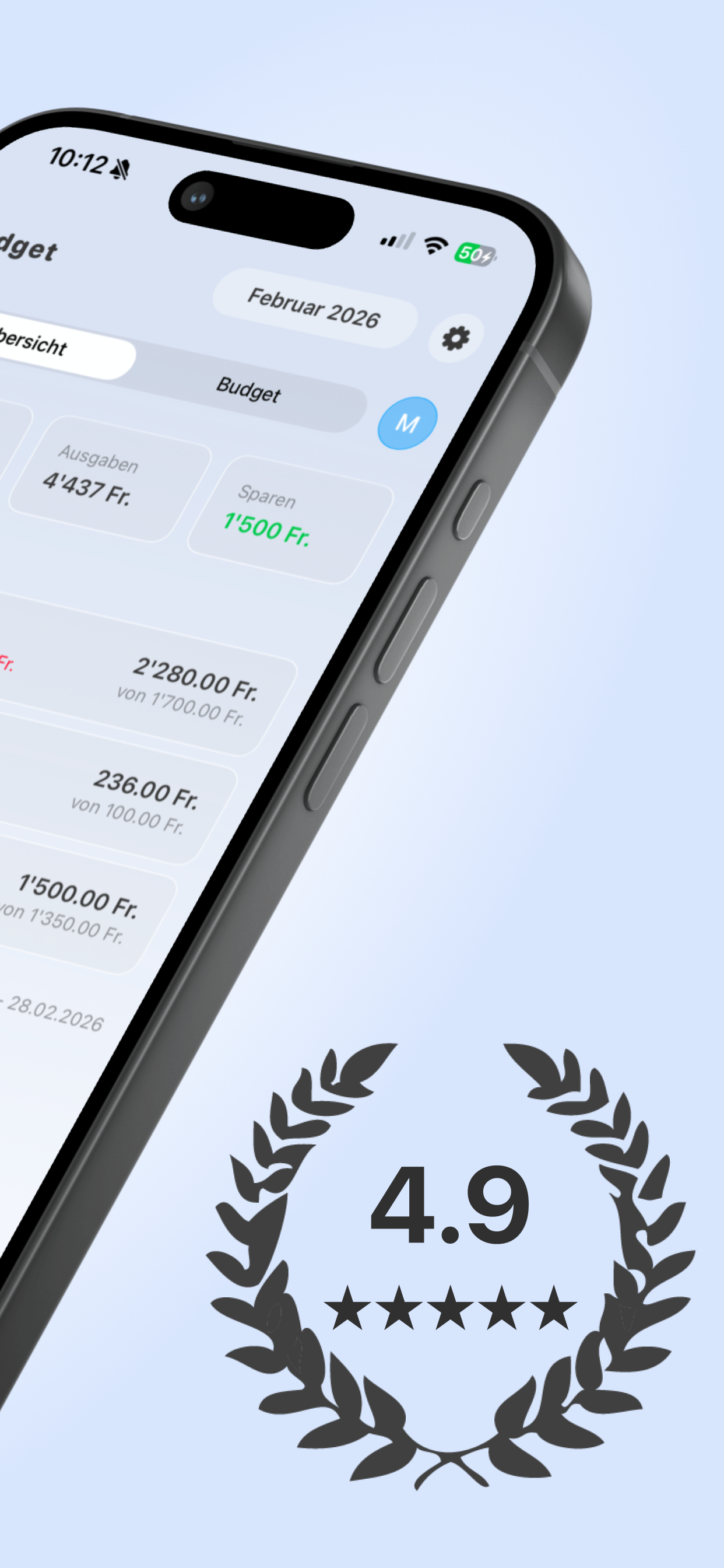 LeanBudget welcome / setup screen